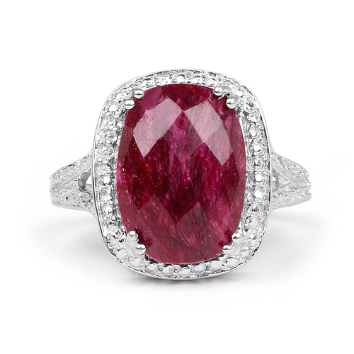 7.60 Carat Dyed Ruby .925 Sterling Silver Ring