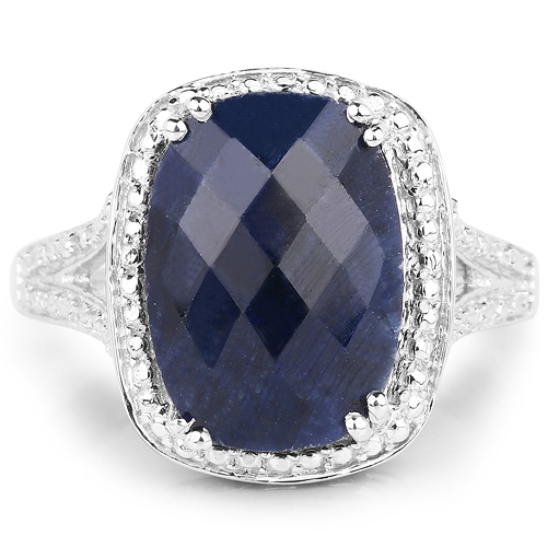8.35 Carat Dyed Sapphire .925 Sterling Silver Ring