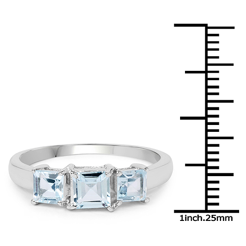 2.62 Carat Genuine Blue Topaz and White Diamond .925 Sterling Silver Ring