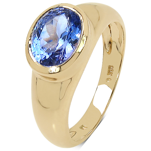 1.88 Carat Tanzanite 10K Yellow Gold Ring