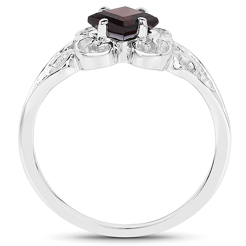 0.80 Carat Genuine Garnet .925 Sterling Silver Ring