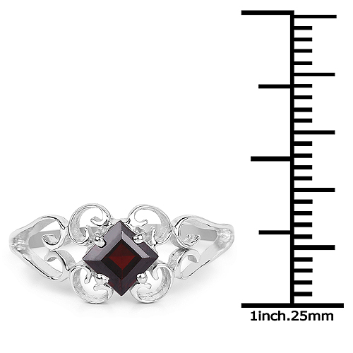 0.80 Carat Genuine Garnet .925 Sterling Silver Ring