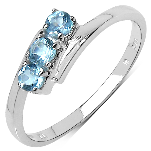 Rings-0.36 Carat Genuine Blue Topaz .925 Sterling Silver Ring