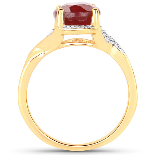 4.00 Carat Glass Filled Ruby .925 Sterling Silver Ring