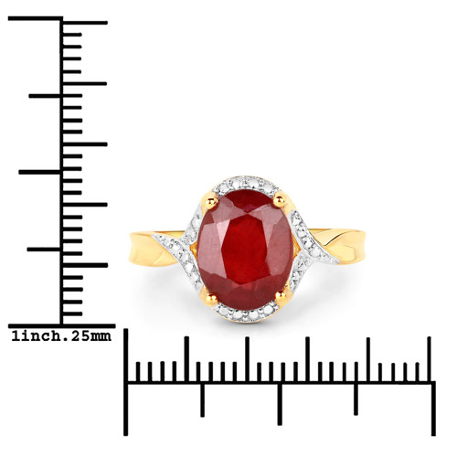 4.00 Carat Glass Filled Ruby .925 Sterling Silver Ring