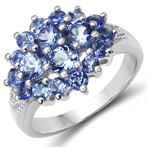 Tanzanite-1.90 Carat Genuine Tanzanite .925 Sterling Silver Ring