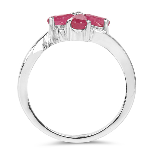1.00 Carat Genuine Glass Filled Ruby .925 Sterling Silver Ring
