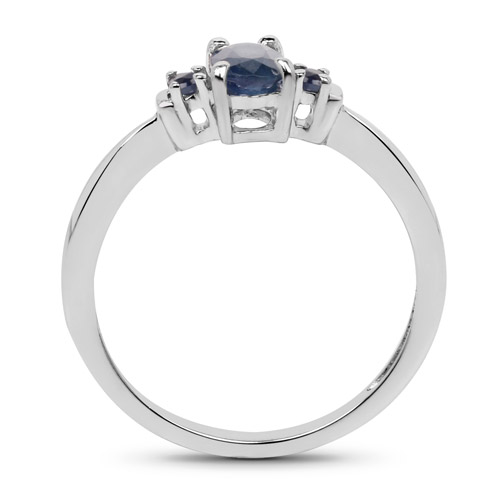 0.57 Carat Genuine Blue Sapphire .925 Sterling Silver Ring