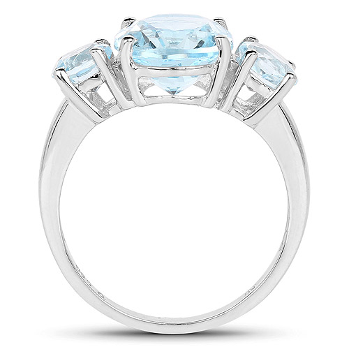 5.20 Carat Genuine Blue Topaz .925 Sterling Silver Ring