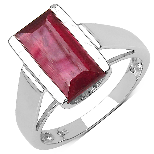 Ruby-3.50 Carat Genuine Ruby .925 Sterling Silver Ring