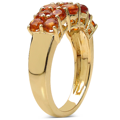 14K Yellow Gold Plated 1.85 Carat Genuine Citrine .925 Sterling Silver Ring