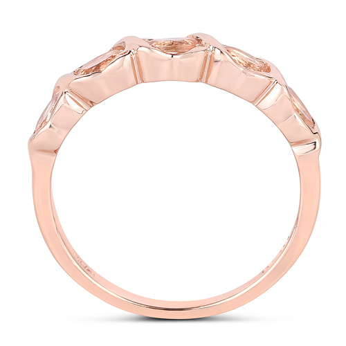 14K Rose Gold Plated 0.75 Carat Genuine Morganite .925 Sterling Silver Ring