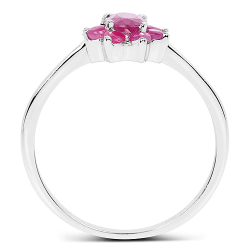 0.88 Carat Genuine Ruby .925 Sterling Silver Ring
