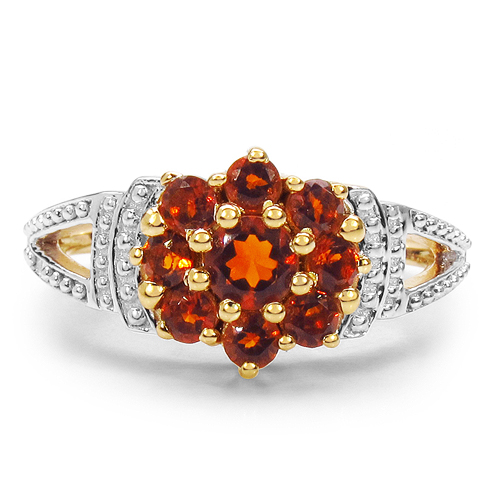 14K Yellow Gold Plated 0.81 Carat Genuine Citrine .925 Sterling Silver Ring