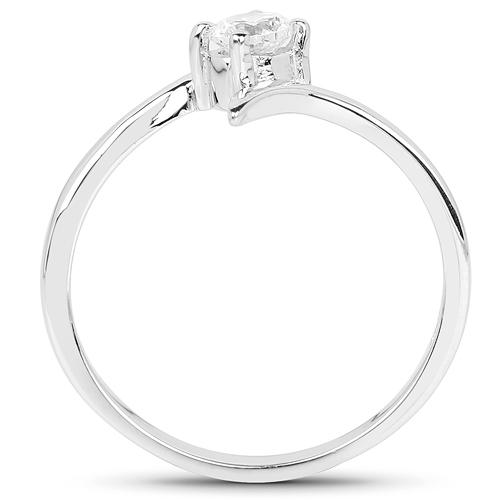0.50 Carat Genuine White Cubic Zirconia .925 Sterling Silver Ring