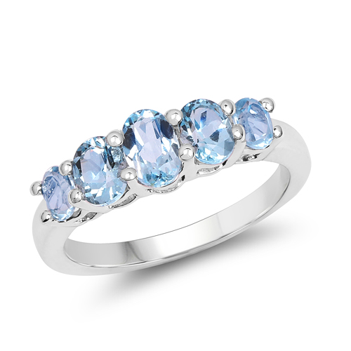 Rings-1.91 Carat Genuine Blue Topaz .925 Sterling Silver Ring