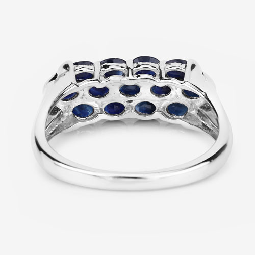 2.60 Carat Genuine Blue Sapphire .925 Sterling Silver Ring