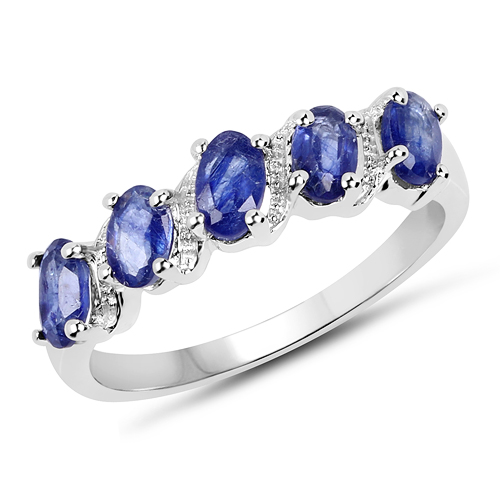 Sapphire-1.75 Carat Genuine Glass Filled Sapphire .925 Sterling Silver Ring