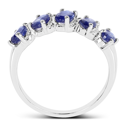 1.75 Carat Genuine Glass Filled Sapphire .925 Sterling Silver Ring