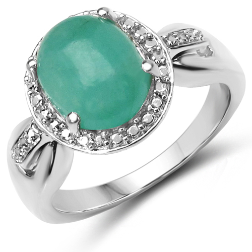 Emerald-14K Yellow Gold Plated 3.60 Carat Genuine Emerald .925 Sterling Silver Ring
