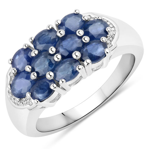 Sapphire-2.00 Carat Genuine Blue Sapphire .925 Sterling Silver Ring