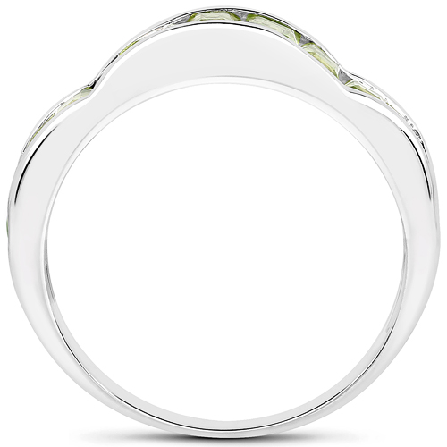 1.65 Carat Genuine Peridot .925 Sterling Silver Ring