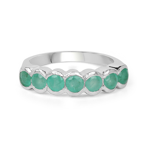 1.19 Carat Genuine Emerald .925 Sterling Silver Ring