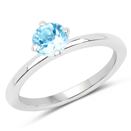 Rings-1.05 Carat Genuine Blue Topaz .925 Sterling Silver Ring