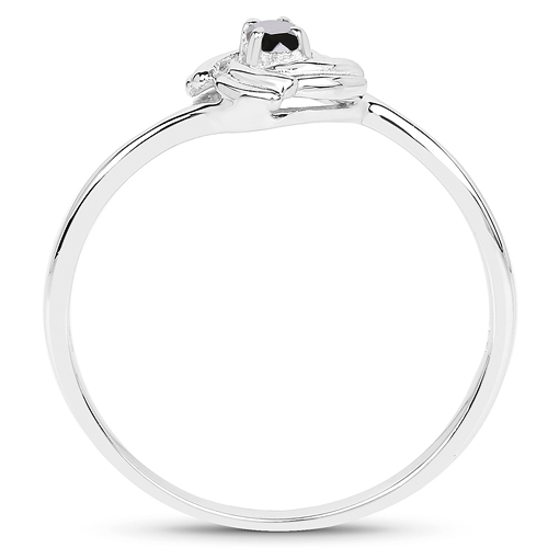 0.04 Carat Genuine Black Diamond .925 Sterling Silver Ring