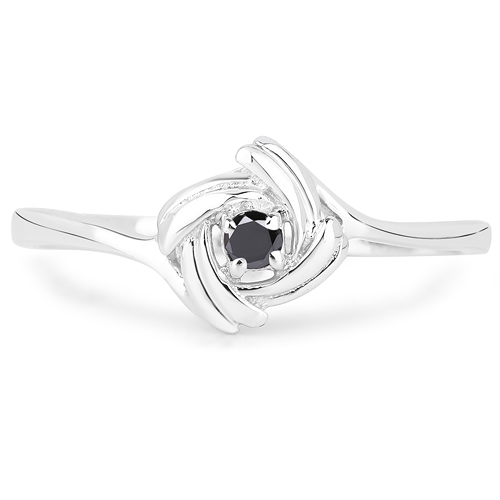 0.04 Carat Genuine Black Diamond .925 Sterling Silver Ring
