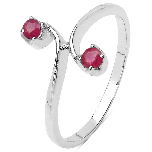 0.18 Carat Genuine Ruby .925 Sterling Silver Ring