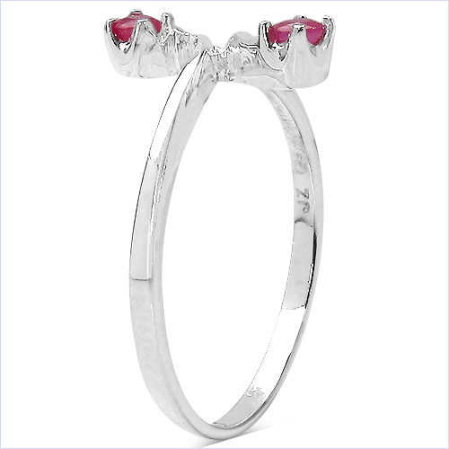 0.18 Carat Genuine Ruby .925 Sterling Silver Ring