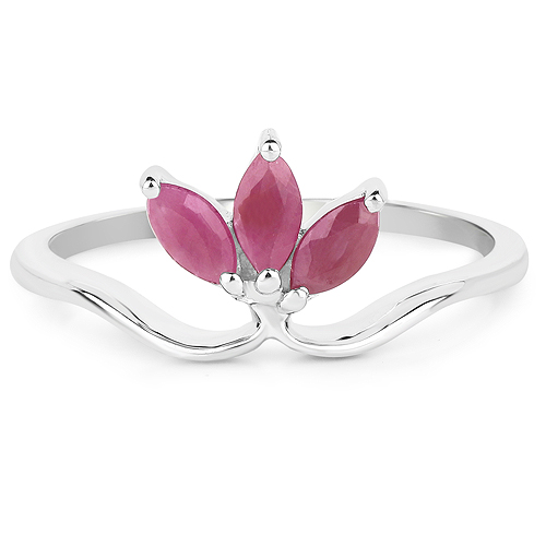 0.42 Carat Genuine Ruby .925 Sterling Silver Ring