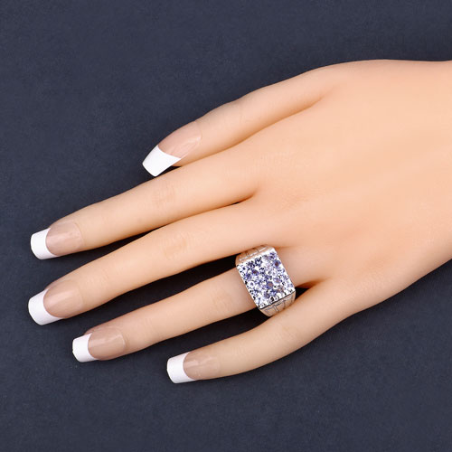 1.75 Carat Genuine Tanzanite .925 Sterling Silver Ring