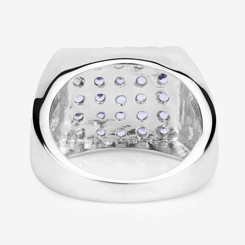 1.75 Carat Genuine Tanzanite .925 Sterling Silver Ring