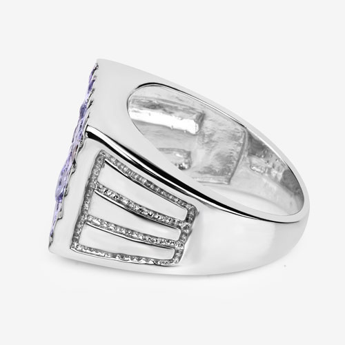 1.75 Carat Genuine Tanzanite .925 Sterling Silver Ring