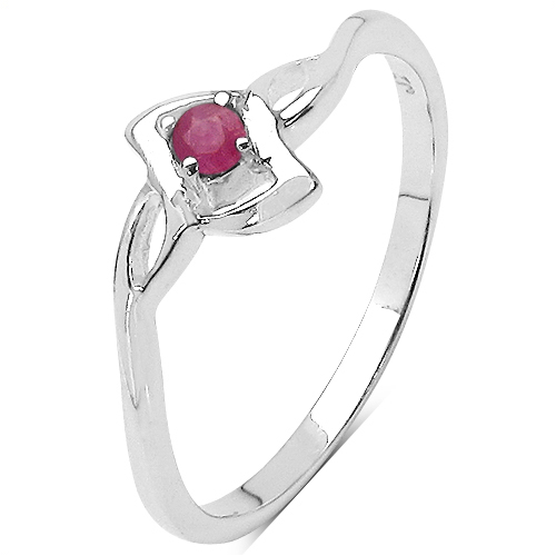 0.07 Carat Genuine Ruby .925 Sterling Silver Ring