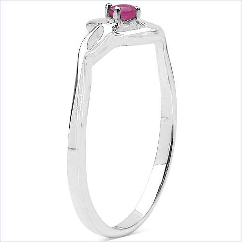 0.07 Carat Genuine Ruby .925 Sterling Silver Ring