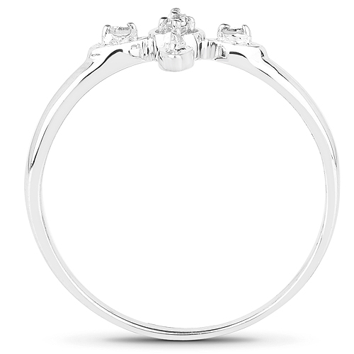 0.05 Carat Genuine White Diamond .925 Sterling Silver Ring