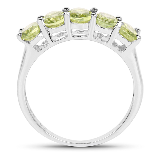 1.75 Carat Genuine Peridot .925 Sterling Silver Ring