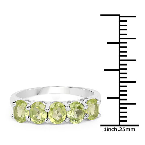 1.75 Carat Genuine Peridot .925 Sterling Silver Ring