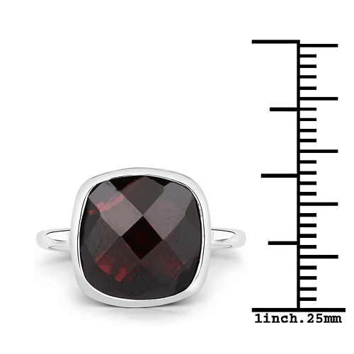 7.25 Carat Genuine Garnet .925 Sterling Silver Ring