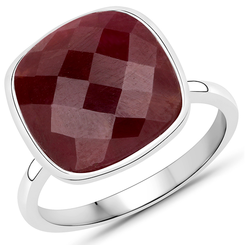 Ruby-7.90 Carat Genuine Ruby .925 Sterling Silver Ring