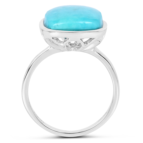 5.20 Carat Genuine Turquoise .925 Sterling Silver Ring