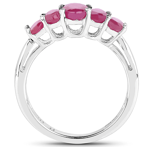 1.55 Carat Glass Filled Ruby .925 Sterling Silver Ring