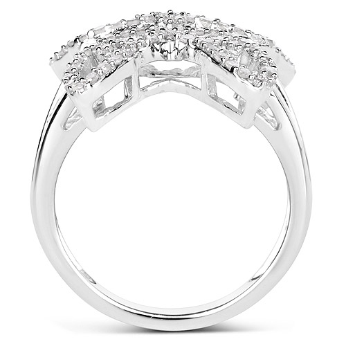 0.58 Carat Genuine White Diamond .925 Sterling Silver Ring