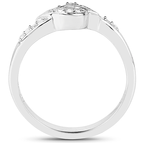 0.10 Carat Genuine White Diamond .925 Sterling Silver Ring