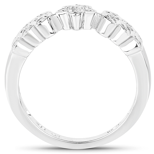 0.11 Carat Genuine White Diamond .925 Sterling Silver Ring