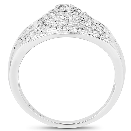 1.15 Carat Genuine White Diamond .925 Sterling Silver Ring