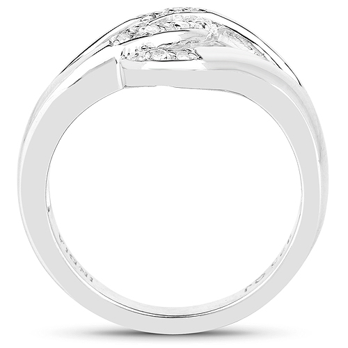 0.12 Carat Genuine White Diamond .925 Sterling Silver Ring
